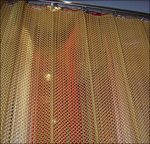 Decorative Golden Coil Mesh Curtains for Light Diffusion Effect