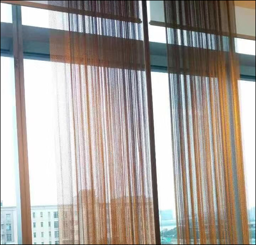 Metal chain link security curtains